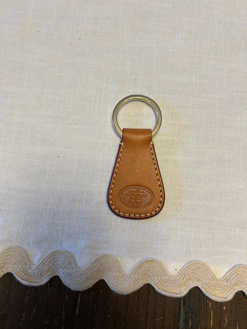 Dooney & Bourke Tan Leather Key Fob Keyring